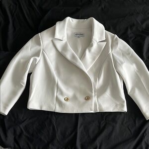 Shelby & Palmer White Blazer Modern Double-Breasted